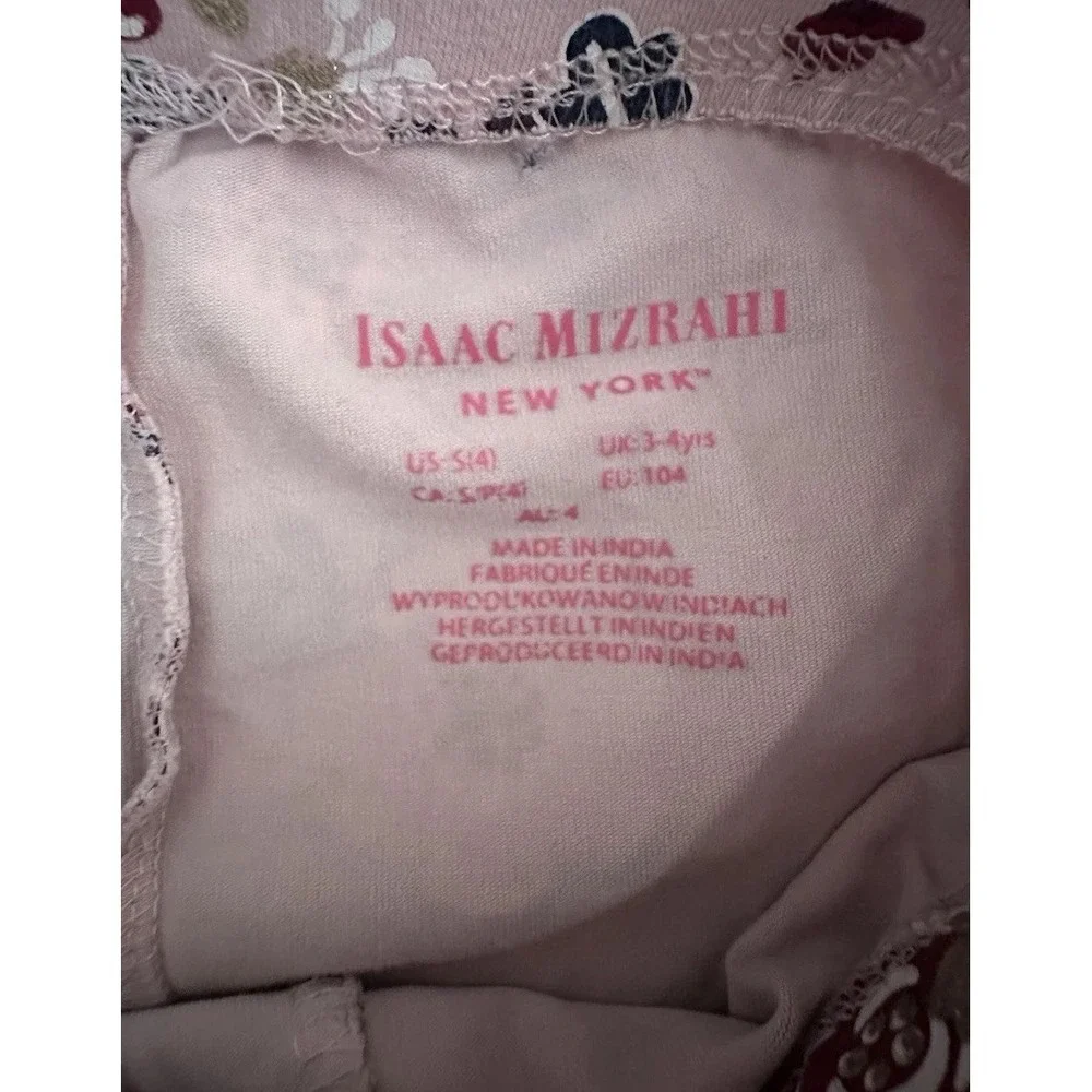Isaac Mizrahi Girls‎ Leggings Size 4 Pink Floral Glitter Stretch Pants Kids